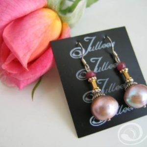 Dahlia Pearl Cluster Earrings E037-25
