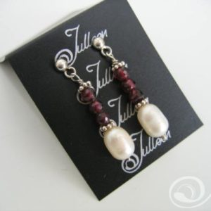 Tammy Bridal Garnets Drop Earrings E026-14B