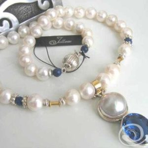 Blue Heaven Mabe Topaz Necklace JD114