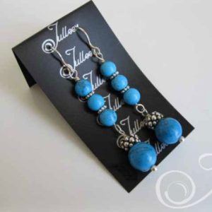 Mykonos Blue Turquoise Drop Earrings E037.44