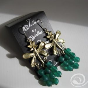 Emerald Green Agate Cluster Earrings E100.01