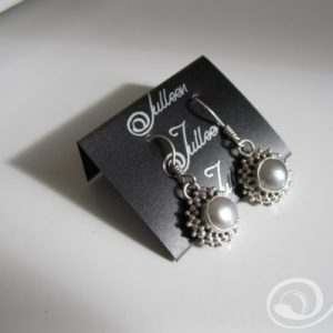 Silver Lace Grey Pearl Earring E111.03