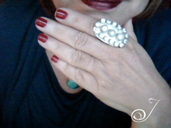 Huge Bling Ring Pearl and CZ Ring in Chunky Sterling Silver - Image 2