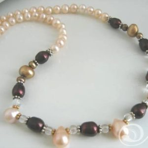 Bridget Blush Pink Claret Pearl Citrine Sterling Silver Bridesmaid Necklace