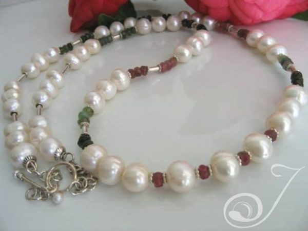Carol Tourmaline and Pearl Necklace