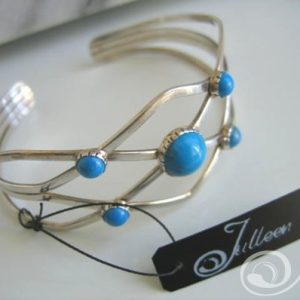 Cleopatra Turquoise Gemstone Slave Bangle