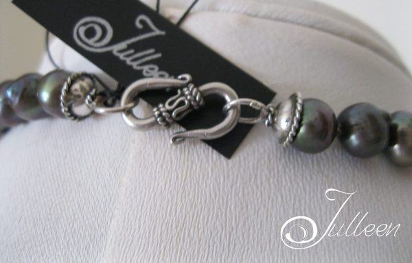Dorina Necklace Brown and Pink Pearl Sterling Silver Necklace - Image 3