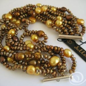 Golden Haze Pearl Cuff Bracelet