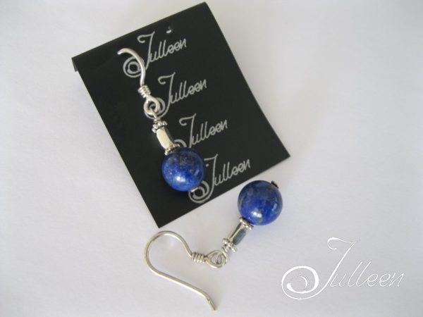Just Lapis Earrings Lapis and Sterling Silver Hook Earring 925 - Image 3