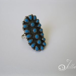 Ancient Egyptian Style Huge Turquoise Shield Ring 925