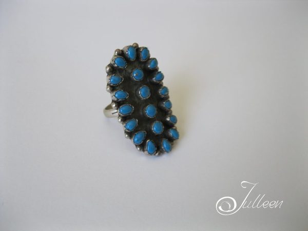 Ancient Egyptian Style Huge Turquoise Shield Ring 925