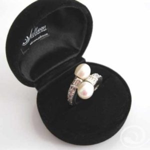 Missy J Double White Pearl Ring Wrap Around Style 925