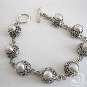 Pearly Lace Sterling Bracelet
