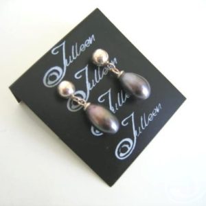 Peta Earrings Small Delicate Full Drop Pearl on Sterling Silver