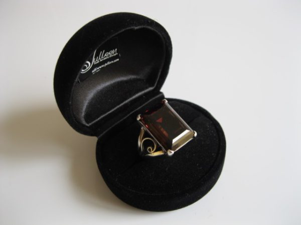 Cocktail Ring Red Garnet and Sterling Silver