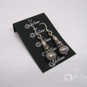 Alishya Mushroom Tone 3 Pearl Dangle Earring in Sterling Silver