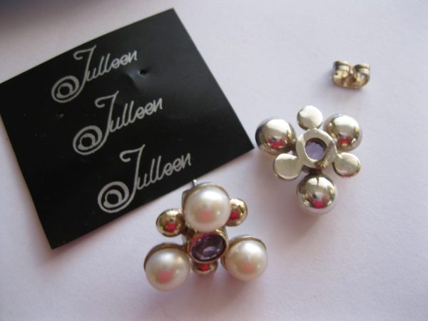 Maja Amethyst Pearl Earrings - Image 2
