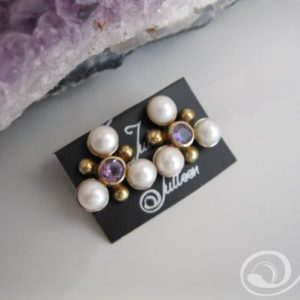 Maja Amethyst Pearl Earrings