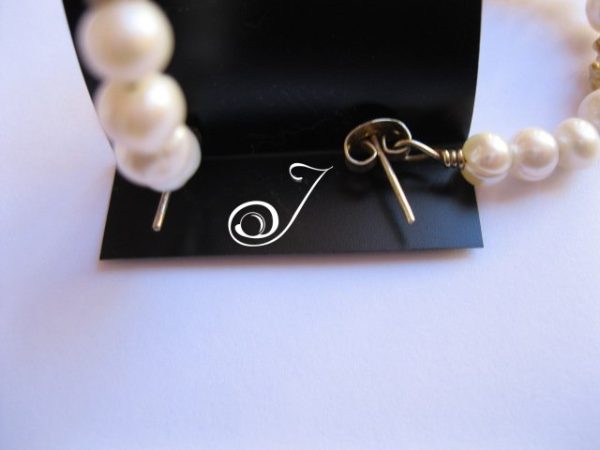 White Pearl Hoop Earrings - Image 5