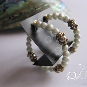 Mint Green Pearl Hoop Earrings