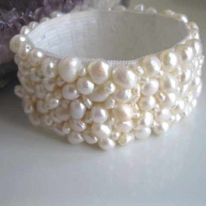 White Pearl Stretch Cuff
