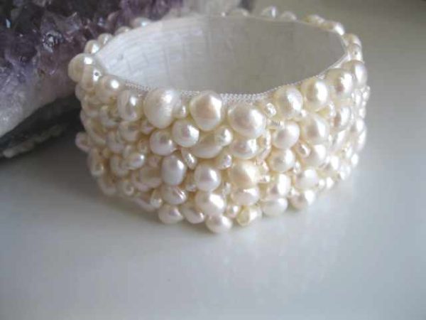 White Pearl Stretch Cuff