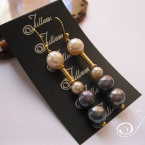 Black and Pink Pearl Earring