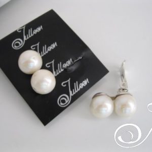 Miss Julleen Clip On Organic Double Pearl Sterling Silver Earrings