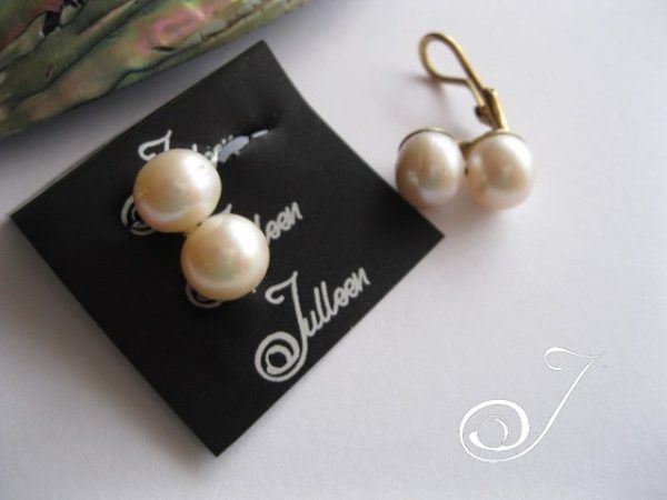 Miss Julleen Clip On Organic Double Pearl Gold Vermeil Earrings - Image 4
