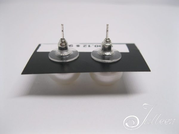 12mm White Pearl Stud 925 - Image 6