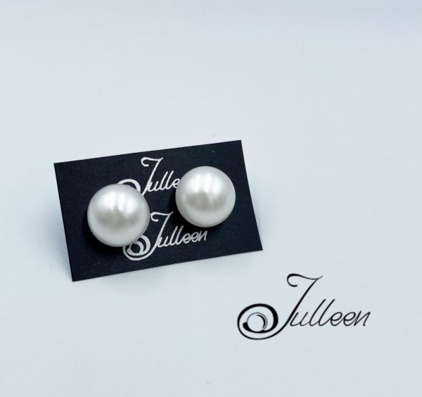 12mm White Pearl Stud 925