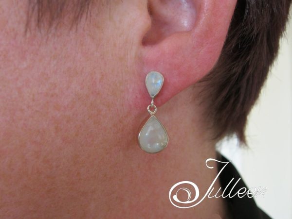 Labradorite Double Stone Drop Earring 925 - Image 4