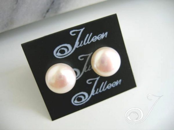 White Pearl 8 mm Stud 925 Earring