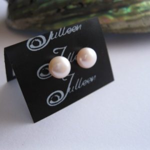 Baby Pink Pearl Studs Sterling Silver