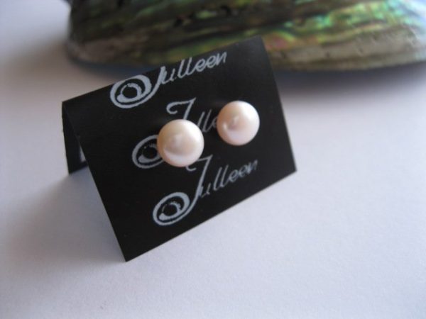 Baby Pink Pearl Studs Sterling Silver