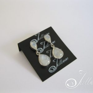 Labradorite Double Stone Drop Earring 925