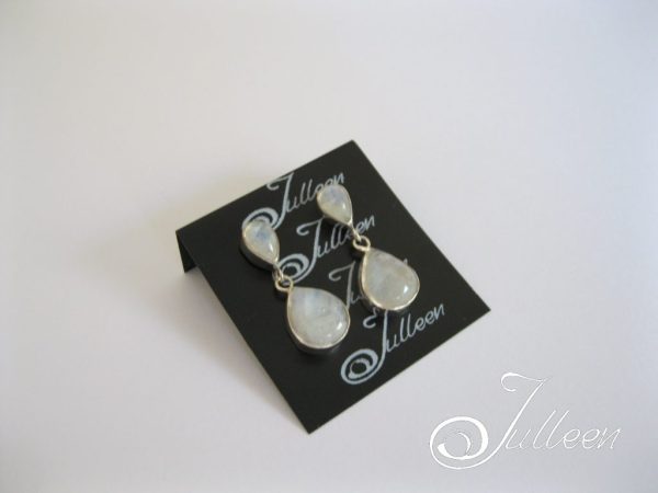 Labradorite Double Stone Drop Earring 925