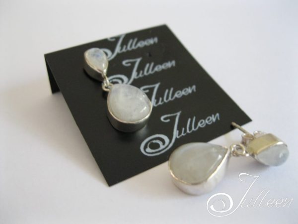 Labradorite Double Stone Drop Earring 925 - Image 3