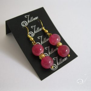 Double Pink Watermelon Tourmaline Earring on Gold Vermeil