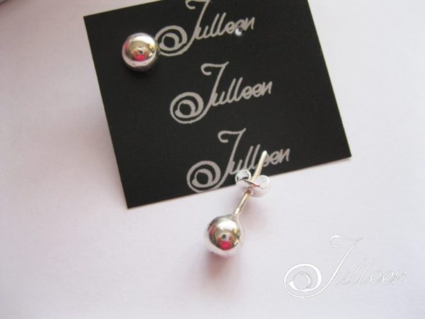 Sterling Silver Ball Earring on Post - Image 2