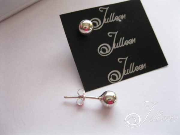 Sterling Silver Ball Earring on Post - Image 3