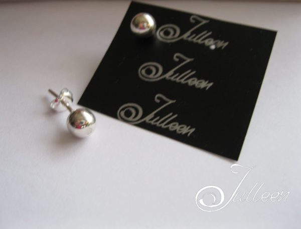 Sterling Silver Ball Earring on Post - Image 4
