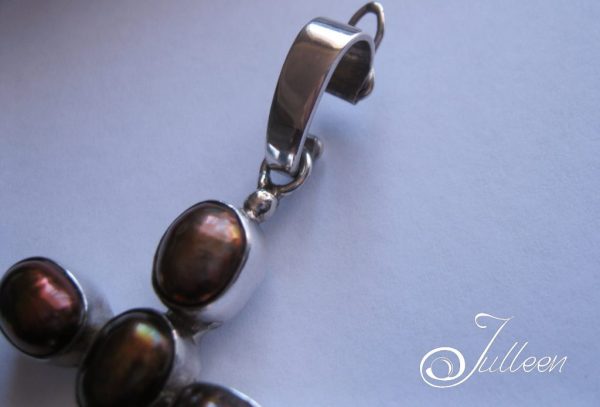 Large Bronze Pearl Cross Enhancer  Hallmarked Sterling Silver 925 - Image 4