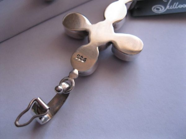 Large Bronze Pearl Cross Enhancer  Hallmarked Sterling Silver 925 - Image 2