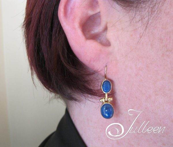 Double Lapis Lazuli Gold Vermeil Earring - Image 3