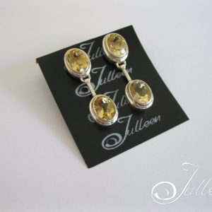 Citrine Double Gemstone Drop Earring 925
