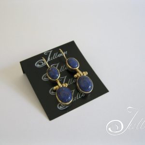 Double Lapis Lazuli Gold Vermeil Earring
