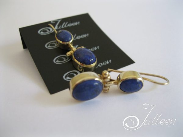 Double Lapis Lazuli Gold Vermeil Earring - Image 2