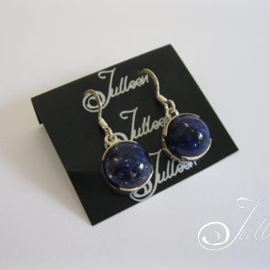Lapis Lazuli Cabochon Hook Earrings 925