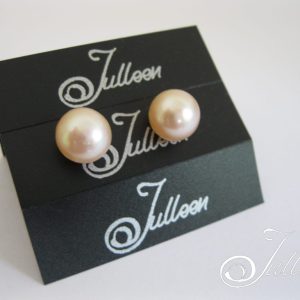 Peachy Pink Pearl Studs 925